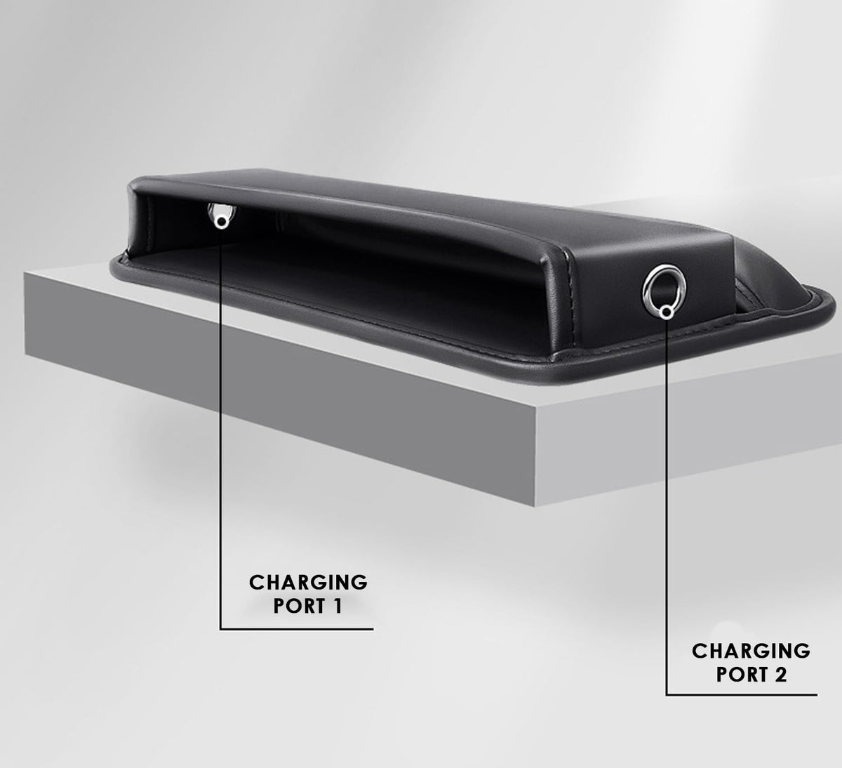 EOPTIFY Leather Car Seat Gap Filler And Seat Storage Box, Side Car Seat Organizer For Phone Glasses, Card And Car Key - Universal Car Gap Filler For Small Items, Automotive Interior Accessories